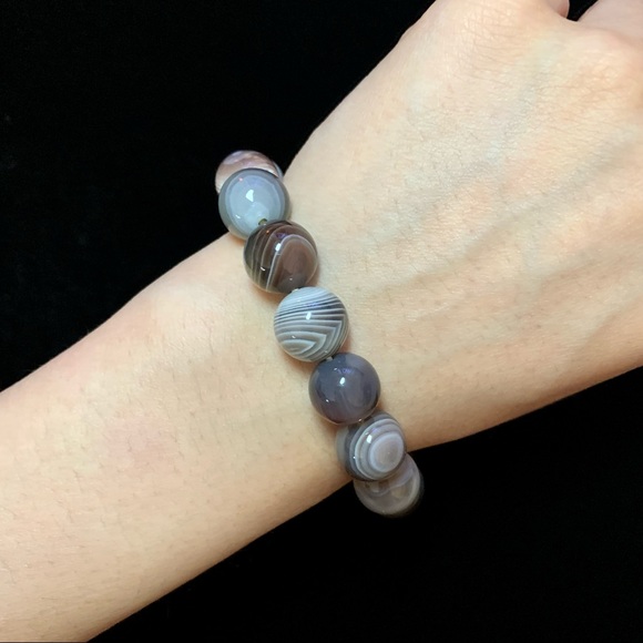 Natural Botswana Agate Gemstone Bracelet - Picture 2 of 4